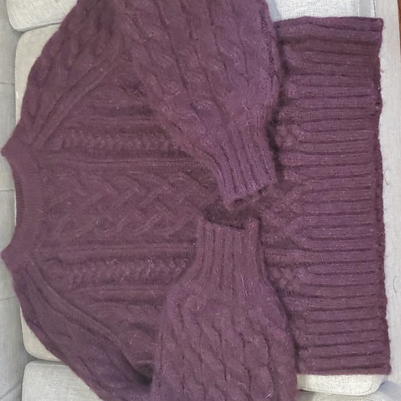 ALC alpaca blend crewneck Cable Knit pullover sweater size s - Picture 10 of 14